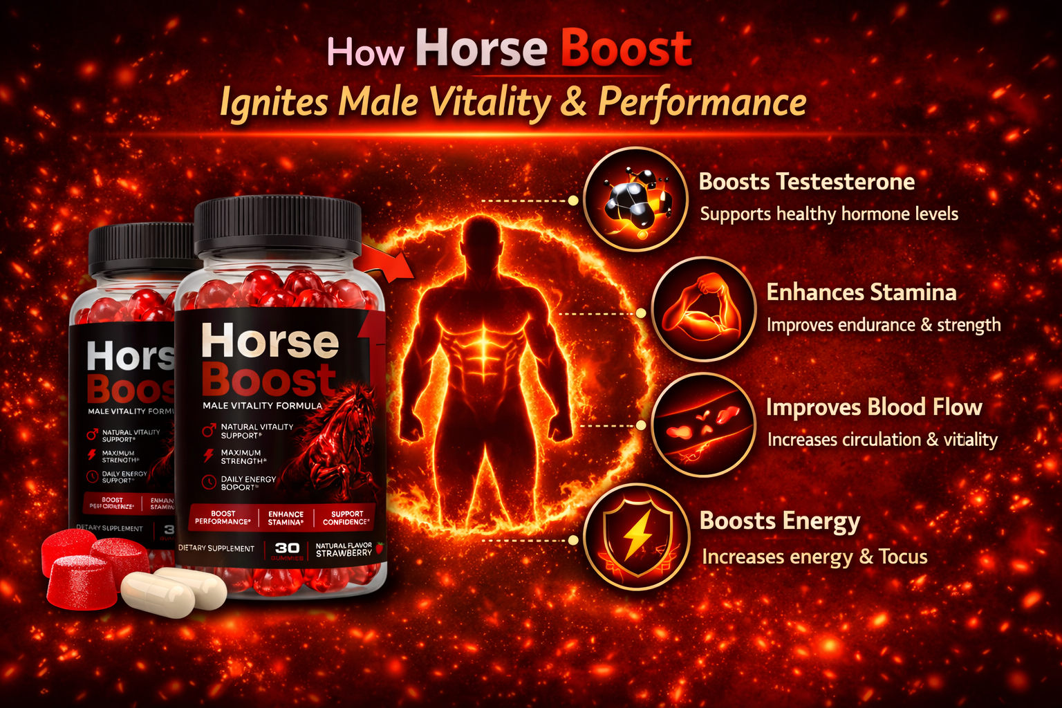 How Horse Boost works — boosts testosterone, enhances stamina, improves blood flow, boosts energy